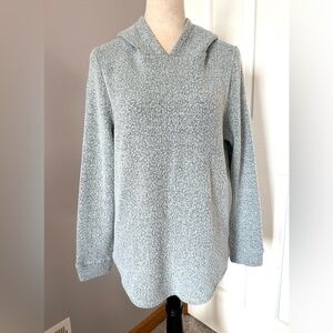 Ann Taylor Loft Cozy Light Blue Hooded Sweater long sleeve size large